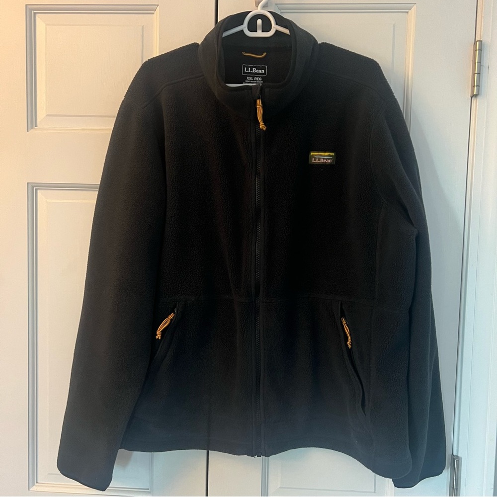 LL Bean Men's Fleece Full-Zip Jacket- Charcoal Grey- size XXL
